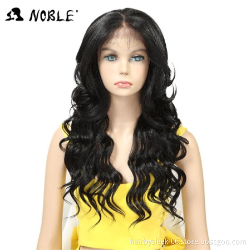 Noble long synthetic hair wig for black women Ombre colored high temperature finber hair Lace frontal wig synthetic hair wig